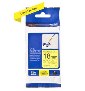 Brother TZ-FX641 Flexible ID Tape - 18mm Black on Yellow
