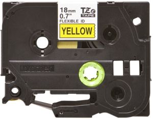 Brother TZ-FX641 Flexible ID Tape - 18mm Black on Yellow