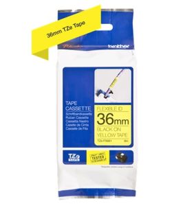 Brother TZ-FX661 Flexible ID Tape - 36mm Black on Yellow
