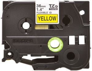 Brother TZ-FX661 Flexible ID Tape - 36mm Black on Yellow