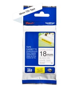 Brother TZ-S241 P-touch® Label Tape, 18mm, (3/4"), Black on White, Extra Strong