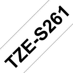 Brother TZ-S261 P-touch® Label Tape, 36mm, (1 1/2"), Black on White, Extra Strong 