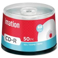 Imation CD-R, 80Min/700MB, 52X, 50/Spindle 
