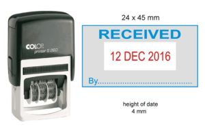 Colop S260 L1 Dater with wording "RECEIVED"