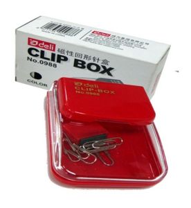 Deli 988 Magnetic Clip Box, Assorted Colors 