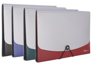 Deli E5558 Elastic Expanding File, A4, 12 Pocket, Assorted