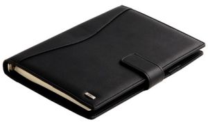 Deli 3164 Hard Cover Leather Business Notebook 100 Pages Black 