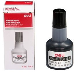 Deli 7521 Ink for Numbering Machine 40ml Black