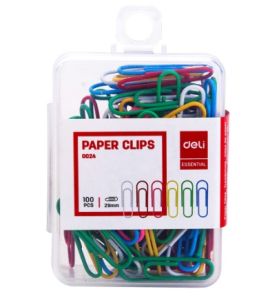 Deli 0024 Colored Paper Clips 29mm PK/100