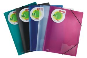 Deli E39579 Elastic Folder A4 Assorted PK/4