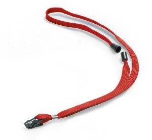 Durable 8119 Textile Necklace /Lanyard w/ Safety Release - [Pack of 10] Red