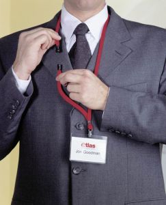 Durable 8119 Textile Necklace /Lanyard w/ Safety Release - [Pack of 10] Red