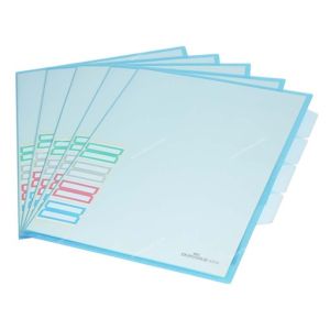 Durable 2316-06 3 Part Folder Transparent Blue Pack/ 5