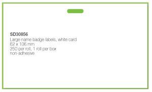 DYMO S0929110 Name Badge Cards, White, 62 x 106 mm, [250 Cards/Roll]