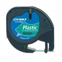 Dymo LetraTag Plastic Tape, 12mm X 4m, [Green - 91204]
