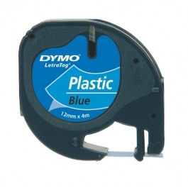 Dymo LetraTag Plastic Tape, 12mm X 4m, [Blue - 91205]