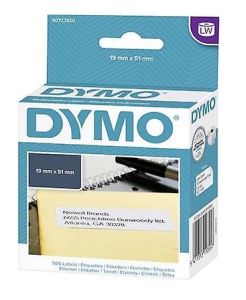 DYMO (11355) Multipurpose Labels, White Paper, 51 x 19 mm, [500 Labels/Roll]