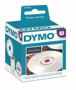 DYMO (14681) CD/DVD Labels, White Paper, 57 mm (dia), [160 Labels/Roll]