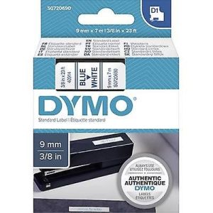 Dymo 40914, D1 Tape,9mm x 7m, Blue on White