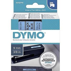 Dymo 40916, D1 Tape,9mm x 7m, Black on Blue