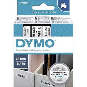 Dymo 45013, D1 Tape,12mm x 7m, Black on white