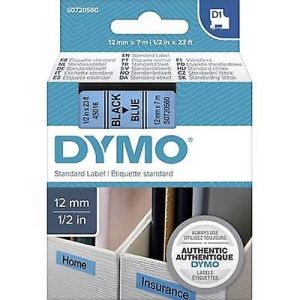 Dymo 45016, D1 Tape,12mm x 7m, Black on Blue