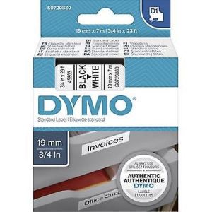 Dymo 45803, D1 Tape,19mm x 7m, Black on White 