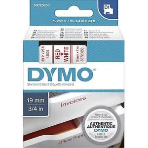 Dymo 45805, D1 Tape,19mm x 7m, Red on White