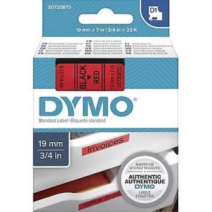 Dymo 45807, D1 Tape,19mm x 7m, Black on Red