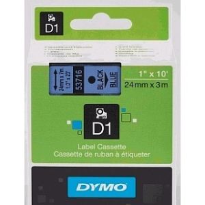 Dymo 53716, D1 Tape, 24mm x 7m, Black on Blue 
