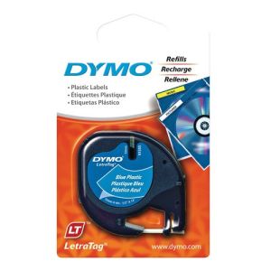 Dymo LetraTag Plastic Tape, 12mm X 4m, [Blue - 91205]