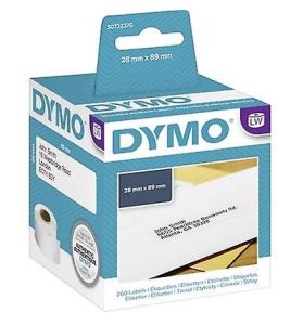 DYMO (99010) Address Labels, White Paper, 89 x 28 mm, [2X130 Labels/Roll]