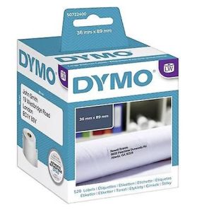 DYMO (99012) Large Address Labels, White Paper, 89 x 36 mm, [2X260 Labels/Roll]