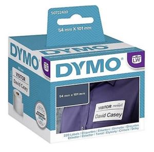 DYMO (99014) Shipping/Name Badge labels, White Paper, 101 x 54 mm, [220 Labels/Roll]