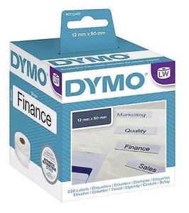 DYMO (99017) Suspension File Labels, White Paper, 50 x 12 mm, [220 Labels/Roll]
