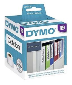 DYMO (99019) Lever Arch Files Labels Large, White, 190 x 59 mm, [110 Labels/Roll]