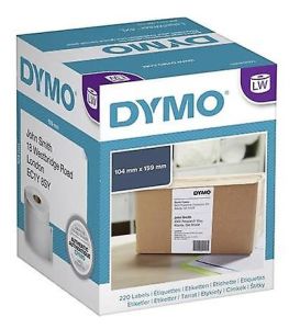 DYMO S0904980 Large Shipping Labels, White Paper, 104 x 159 mm, [220 Labels/Roll]