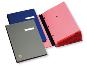 Elba 41403 Signature Book, 20 Compartments, PVC Cover, Red