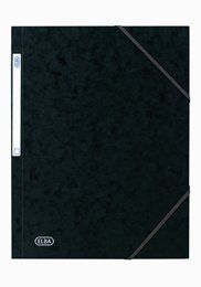 Elba 3 Flap Elasticated Folder, A4, Black