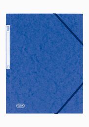 Elba 3 Flap Elasticated Folder, A4, Blue