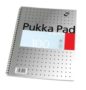 Pukka Editor Mettalic Pad, 80gsm, Ruled, Wirebound, A4, 100 pages