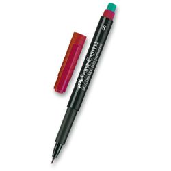 Faber-Castell Multimark 1523 OHP Marker, Super Fine (0.4mm), Red