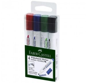 Faber Castell Whiteboard Marker Chisel Tip, 4/Pack