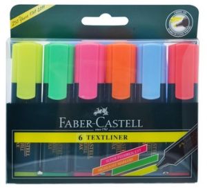 Faber-Castell Textliner, Assorted Colors, 6/Pack 