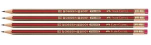 Faber Castell DESSIN 2001 HB Pencil with Eraser Tip PK/12