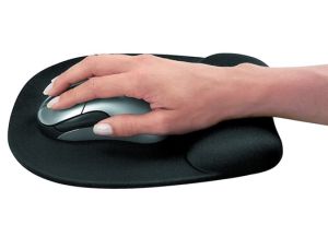 Fellowes Memory Foam Mouse Pad/Wrist Rest, Black [9176501]