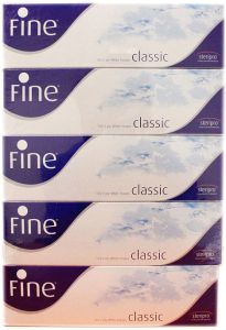 Fine Facial Tissue Box 150 x 2 Ply [PK/5]