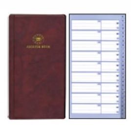 FIS Address Book, 11.5cm X 24cm, Hard Cover, Maroon 