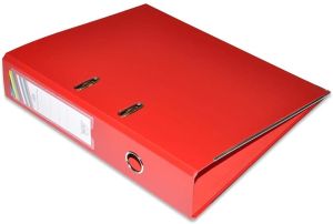 PP Colored Box File, F/C, Broad (8cm) Spine, Red