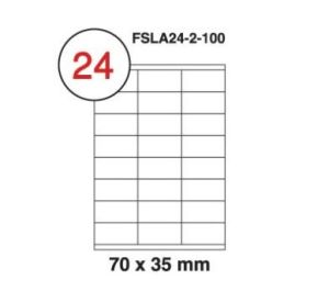 70 X 35mm White A4 Labels, 24 Per Sheet - Pack Of 100 Sheets [2400 Labels]